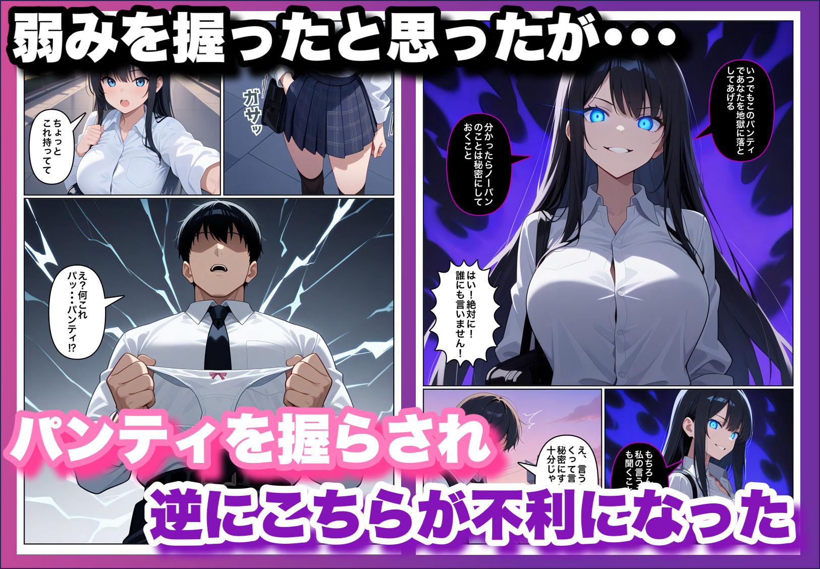 生徒会長がノーパンだったのを目撃したら、何故か俺が脅されて性奴●にされる話