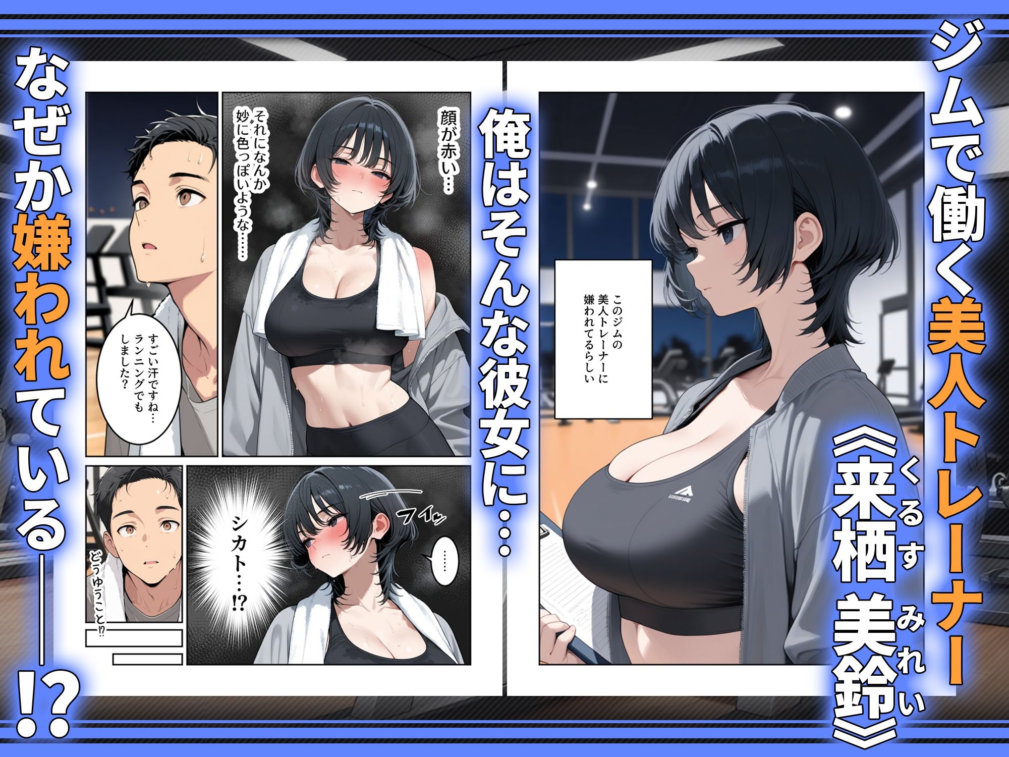 俺を嫌ってると思ってた美人トレーナーが実は体臭に興奮する汗匂いフェチだったので、筋トレ後の蒸れチンコでチン嗅ぎセックスしてあげた話