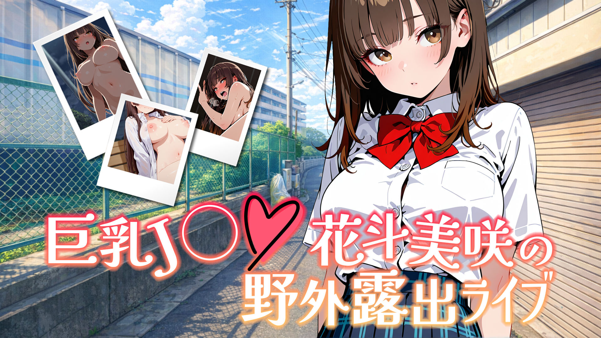 【アニメ対応・ボイスあり】巨乳J◯花斗美咲の野外露出ライブ