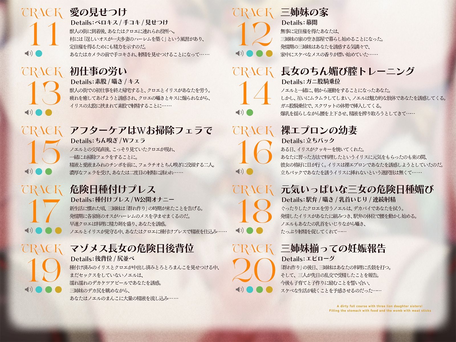 ライオン娘三姉妹とドスケベフルコース！〜料理で胃袋、肉棒で子宮を満たす日々〜【KU100収録】