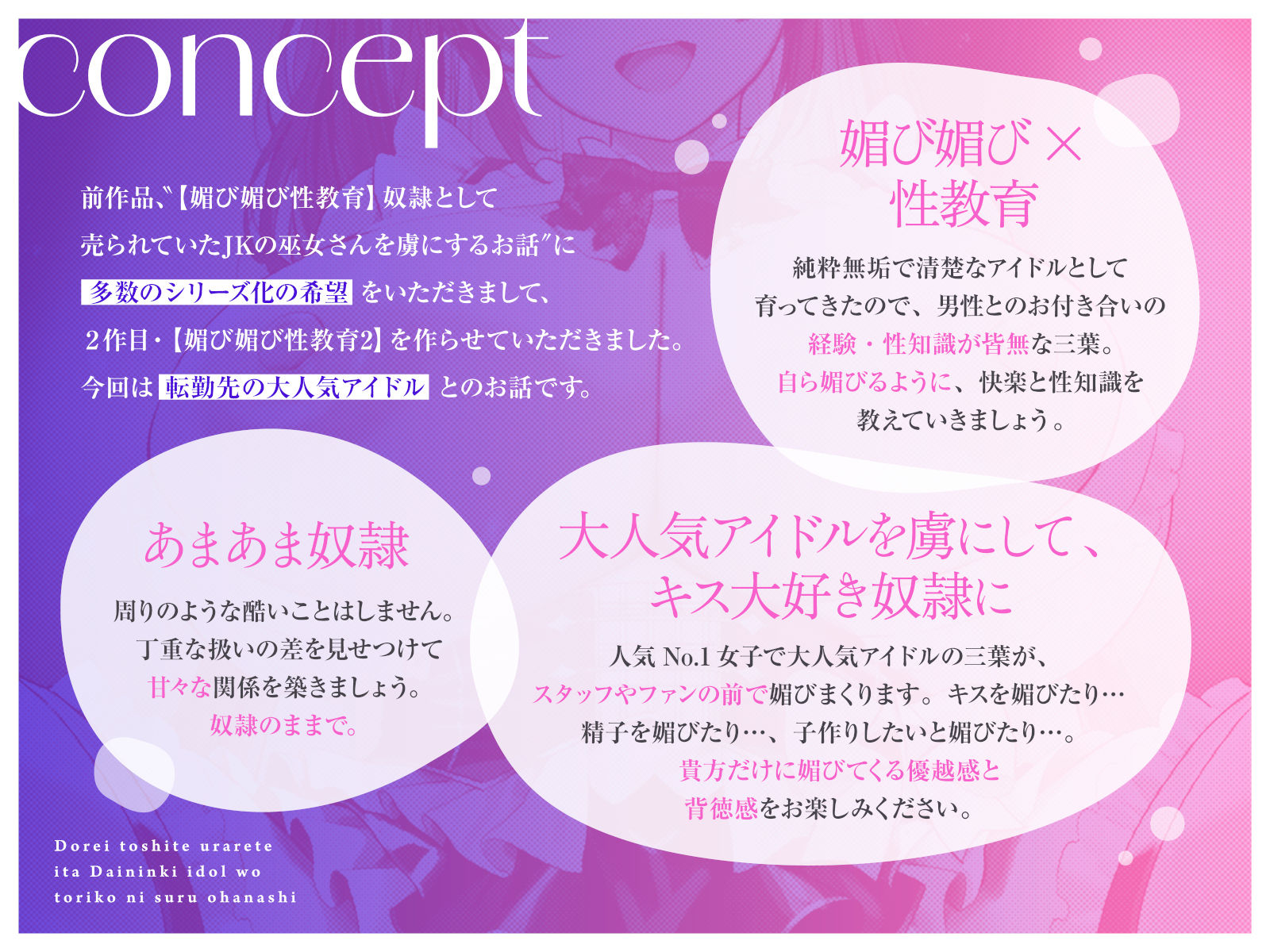 【媚び媚び性教育2】奴●として売られていた大人気アイドルを虜にするお話【キス大好き奴●】