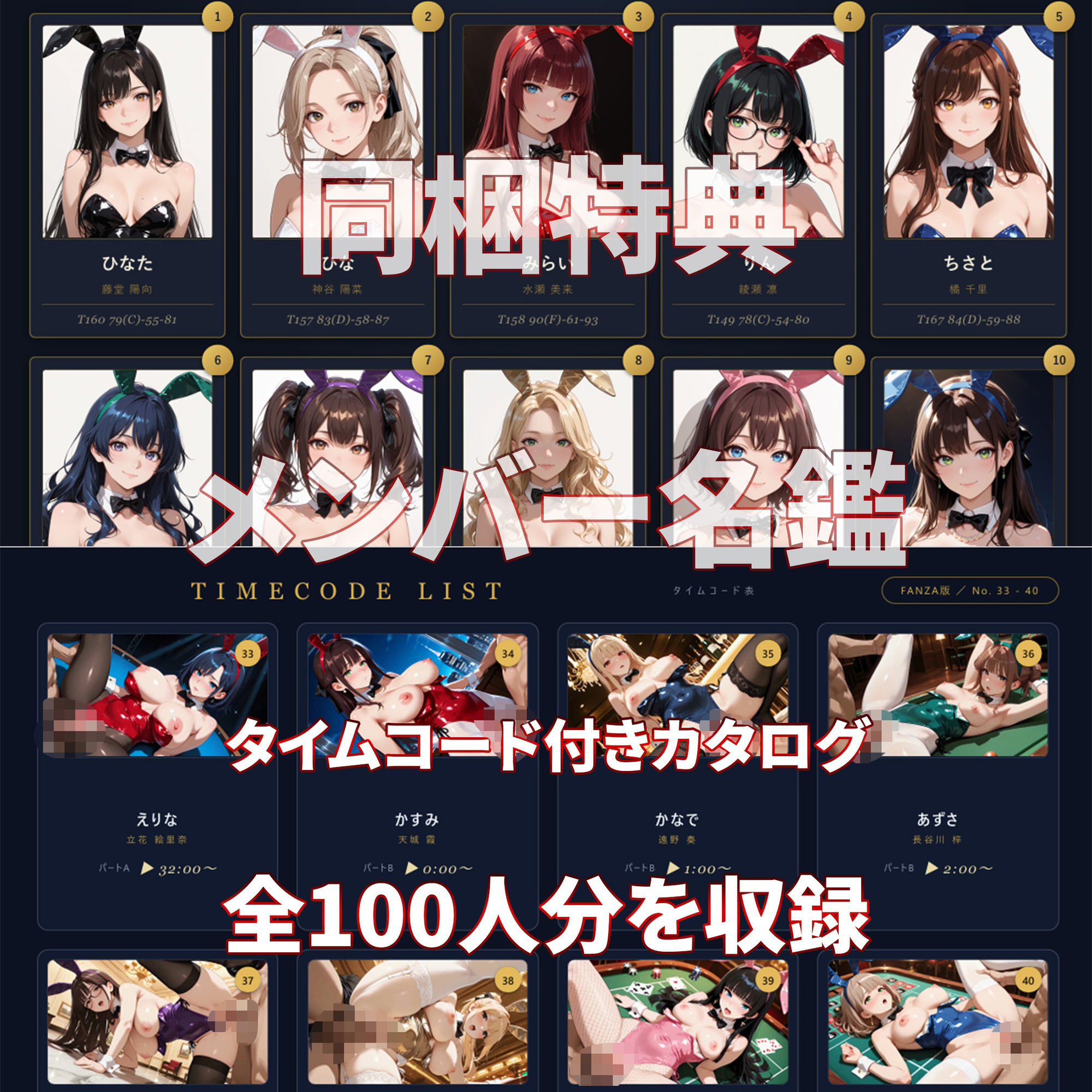 【4K高画質】バニーJKと中出しセックス 美少女だらけの連続絶頂生ハメ100連発 【100分】
