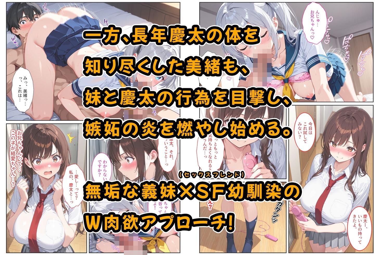 義妹ができたら幼馴染が嫉妬爆発！〜義妹と幼馴染のW爆乳ハーレム中出しセックス〜