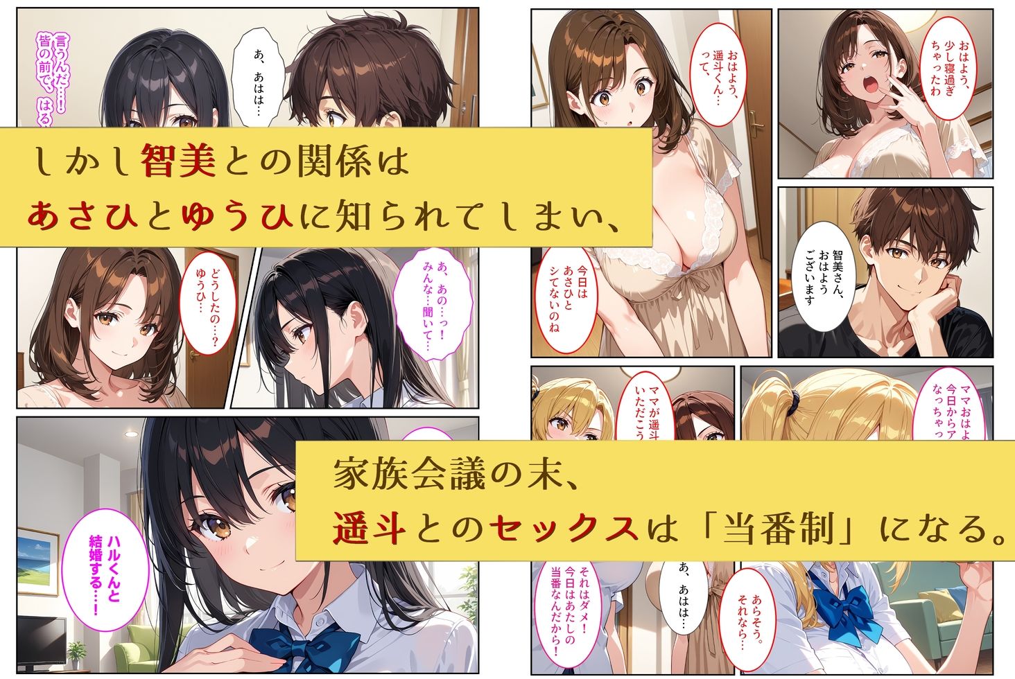 養子になったら爆乳義母と双子義妹に誘惑されて中出しセックスしています！〜孕ませバトル編〜