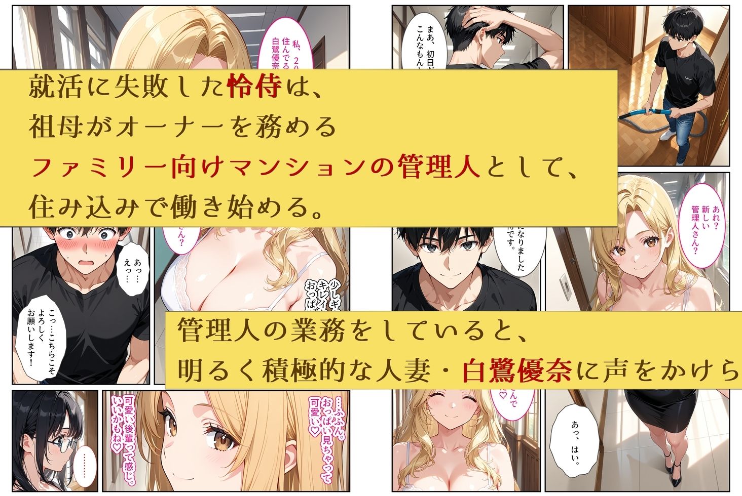 ファミリー向けマンションの管理人になったら欲求不満の人妻たちと秘密のセフレになりました！