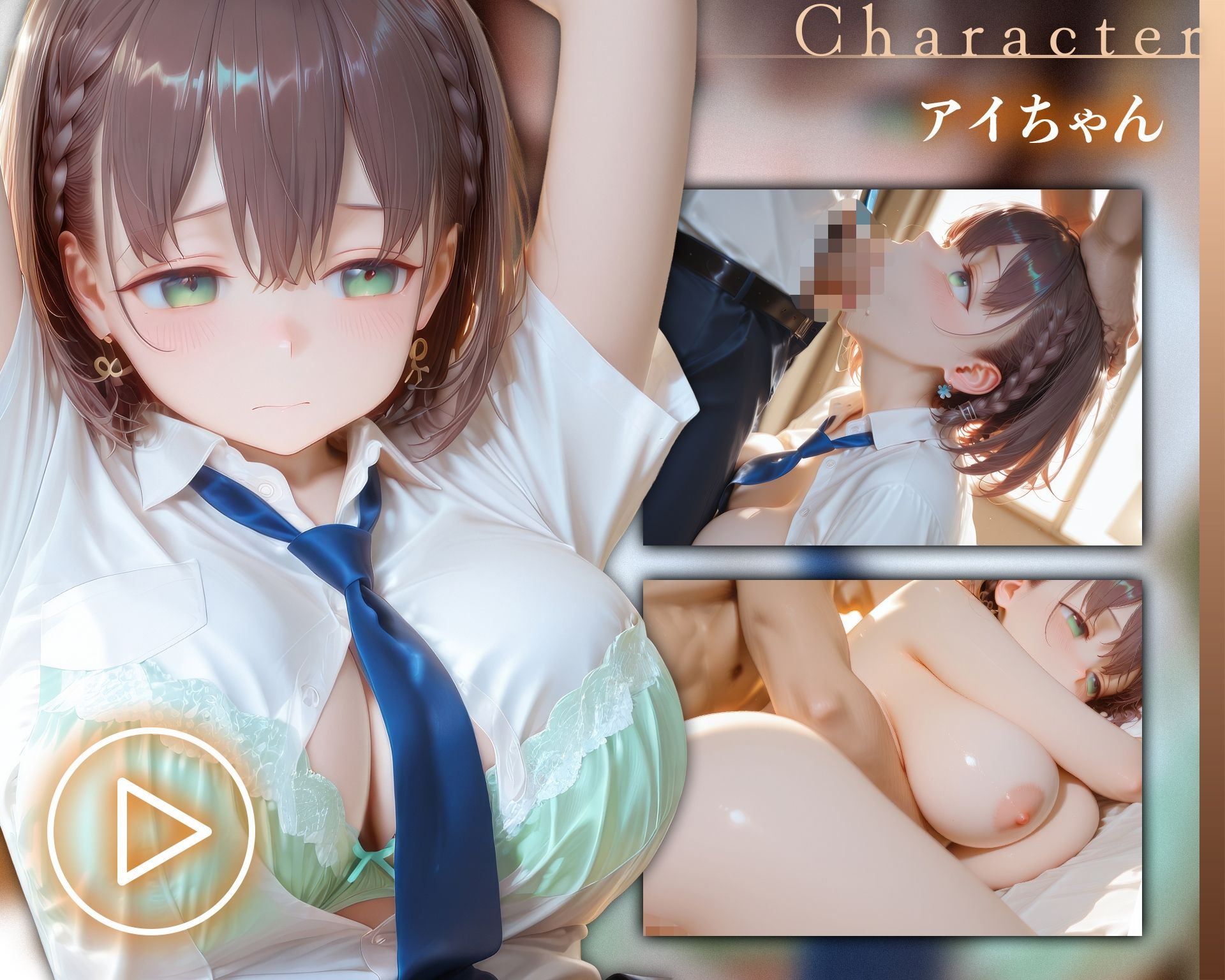 【イラスト＋アニメ付き】アイちゃん、服従！たわわな巨乳JK肉便器調教記録録 〜アイちゃんの極上おま●こ24時間搾精耐久〜