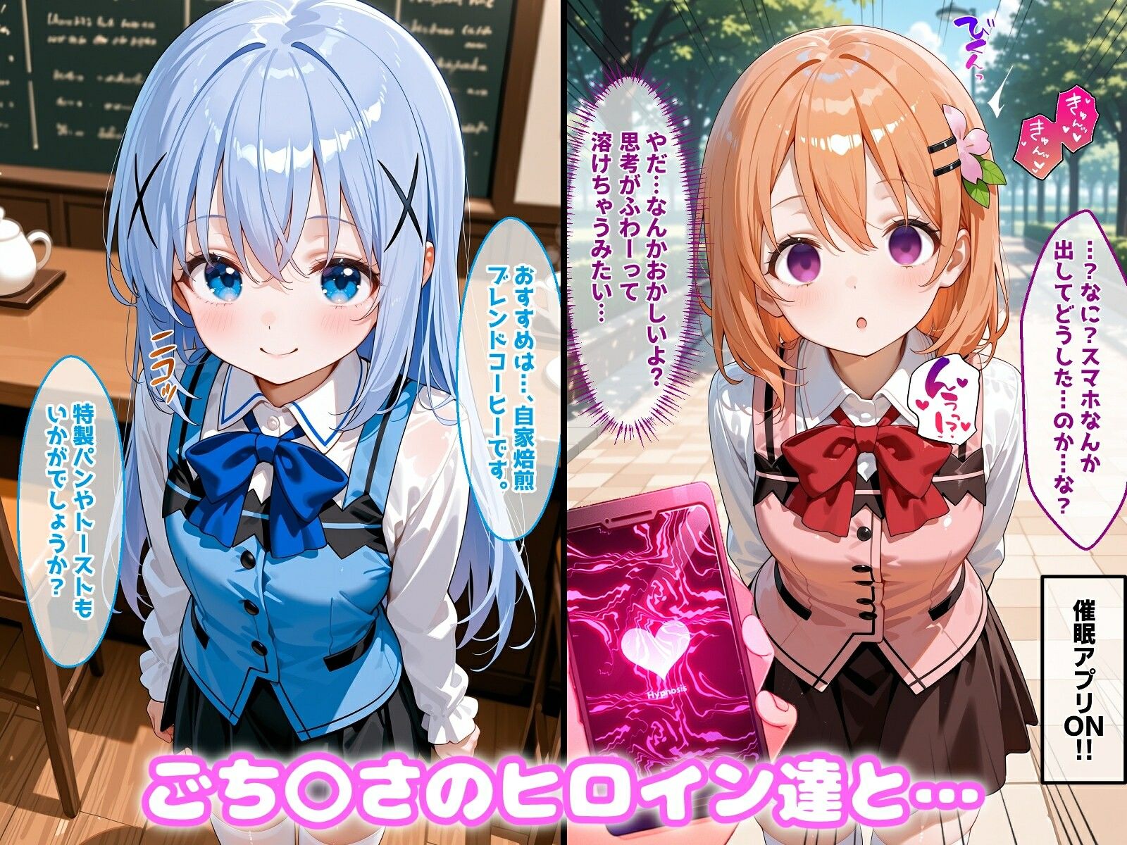 〇眠アプリで妊娠孕ませ  ごち〇さのヒロインたちと膣内射精えっちする話