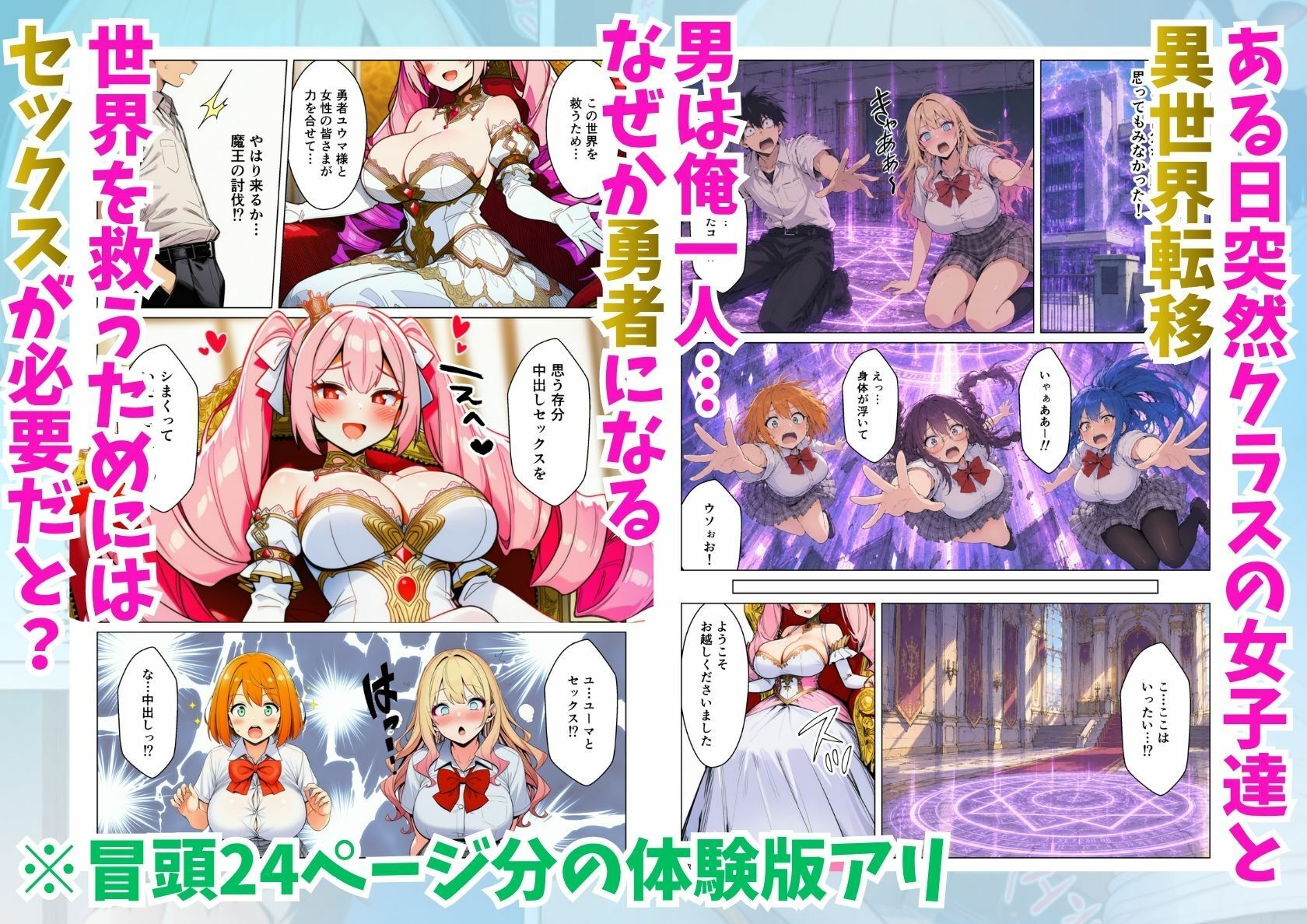 異世界転移したけどクラスのギャル達とセックスしないと世界が滅ぶってマジ！？