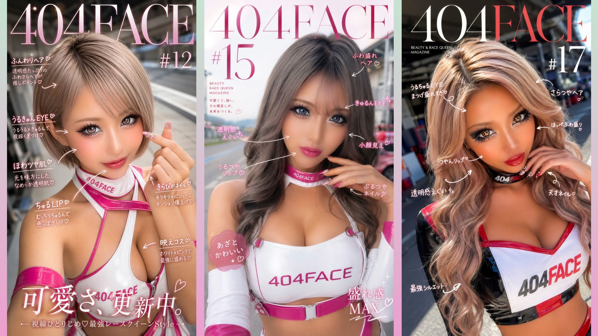 【404FACE】GARQUEEN ド派手メイクの最強レースクイーンギャルに大量顔射！☆48人☆【4K超高画質動画】Facial Compilation