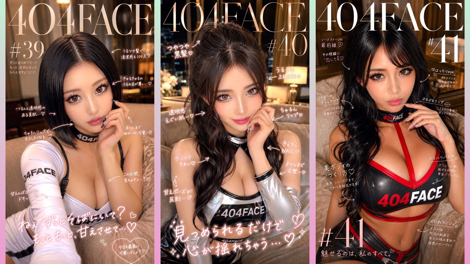 【404FACE】GARQUEEN ド派手メイクの最強レースクイーンギャルに大量顔射！☆48人☆【4K超高画質動画】Facial Compilation