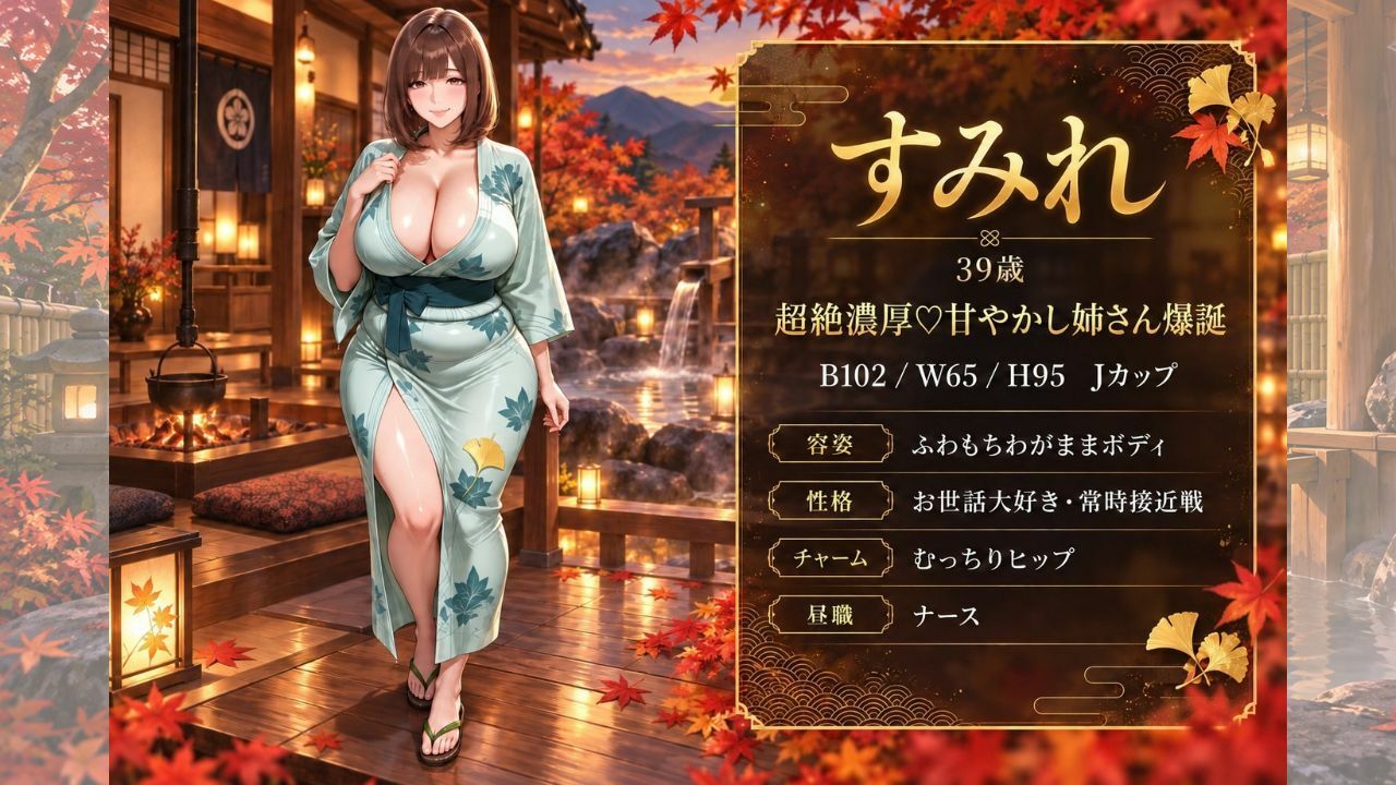 【4KアニメAV】爆美女人妻と行く秋のお忍び温泉旅行