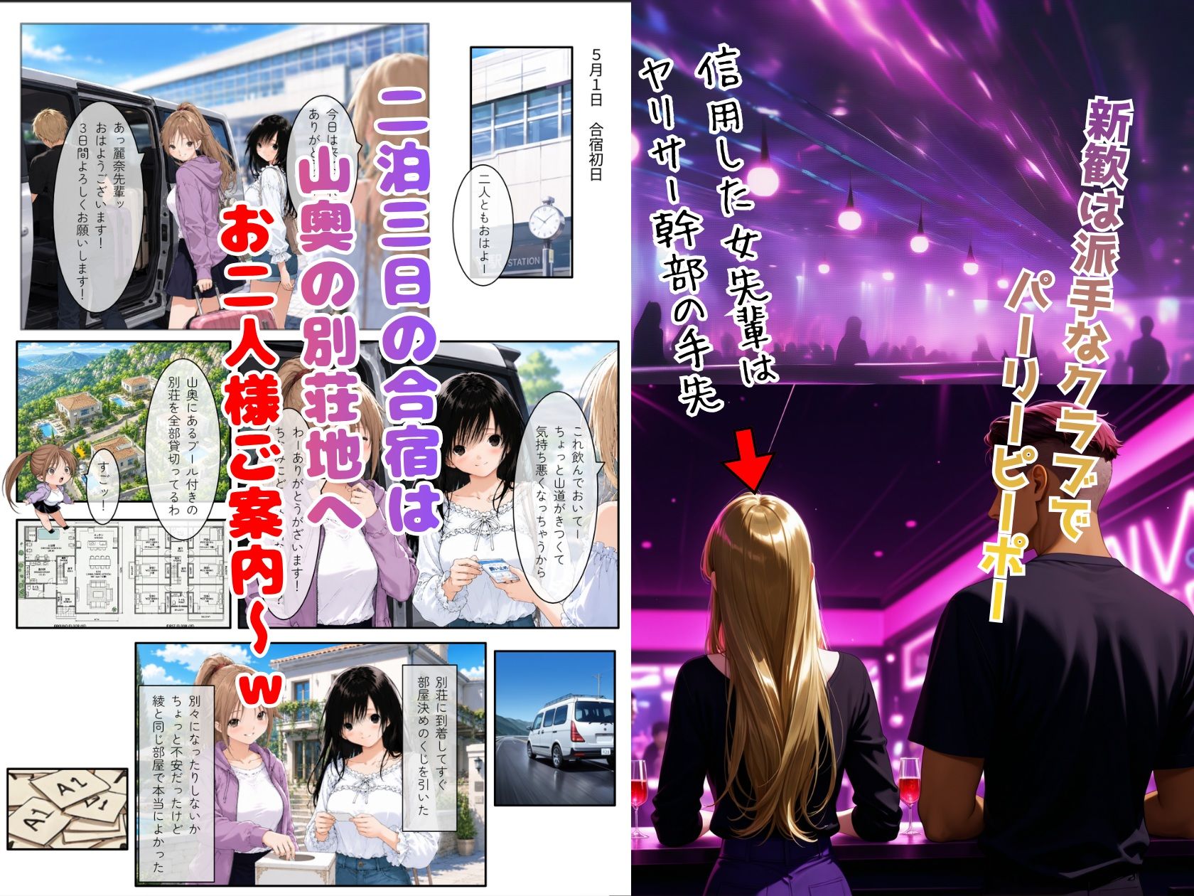 いちご大学物語〜信用した女先輩に騙されて親友と一緒にヤリサー合宿で何度も生ハメされました〜