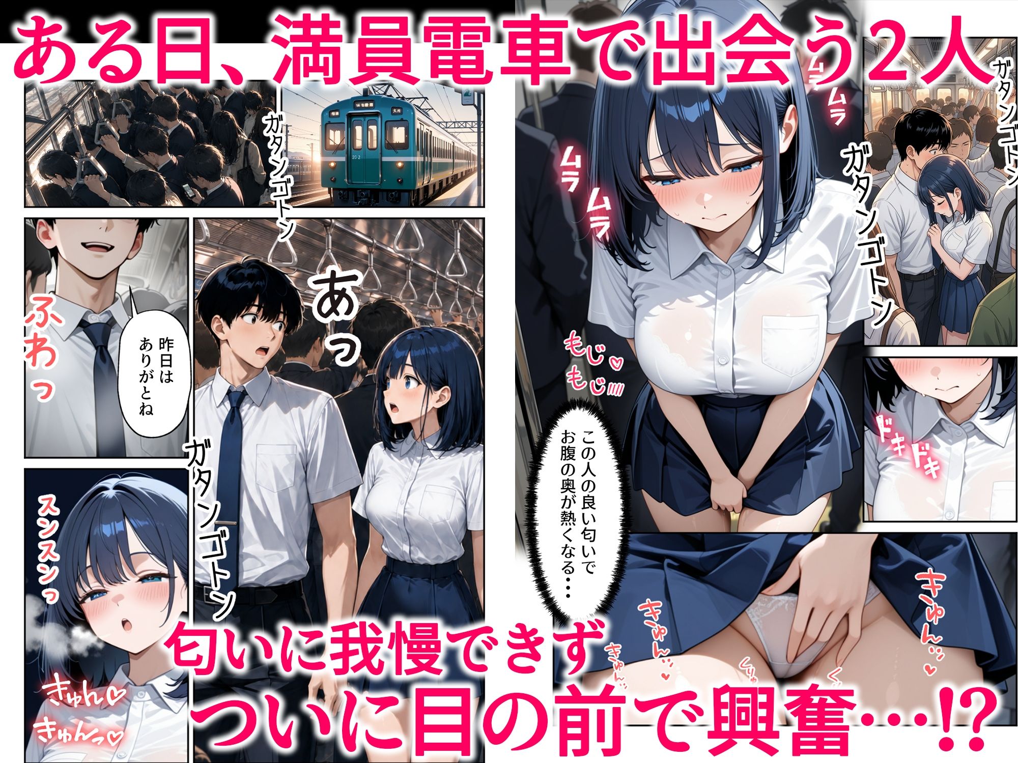 電車でオナニーする匂いフェチJ◯にたっぷり中出し