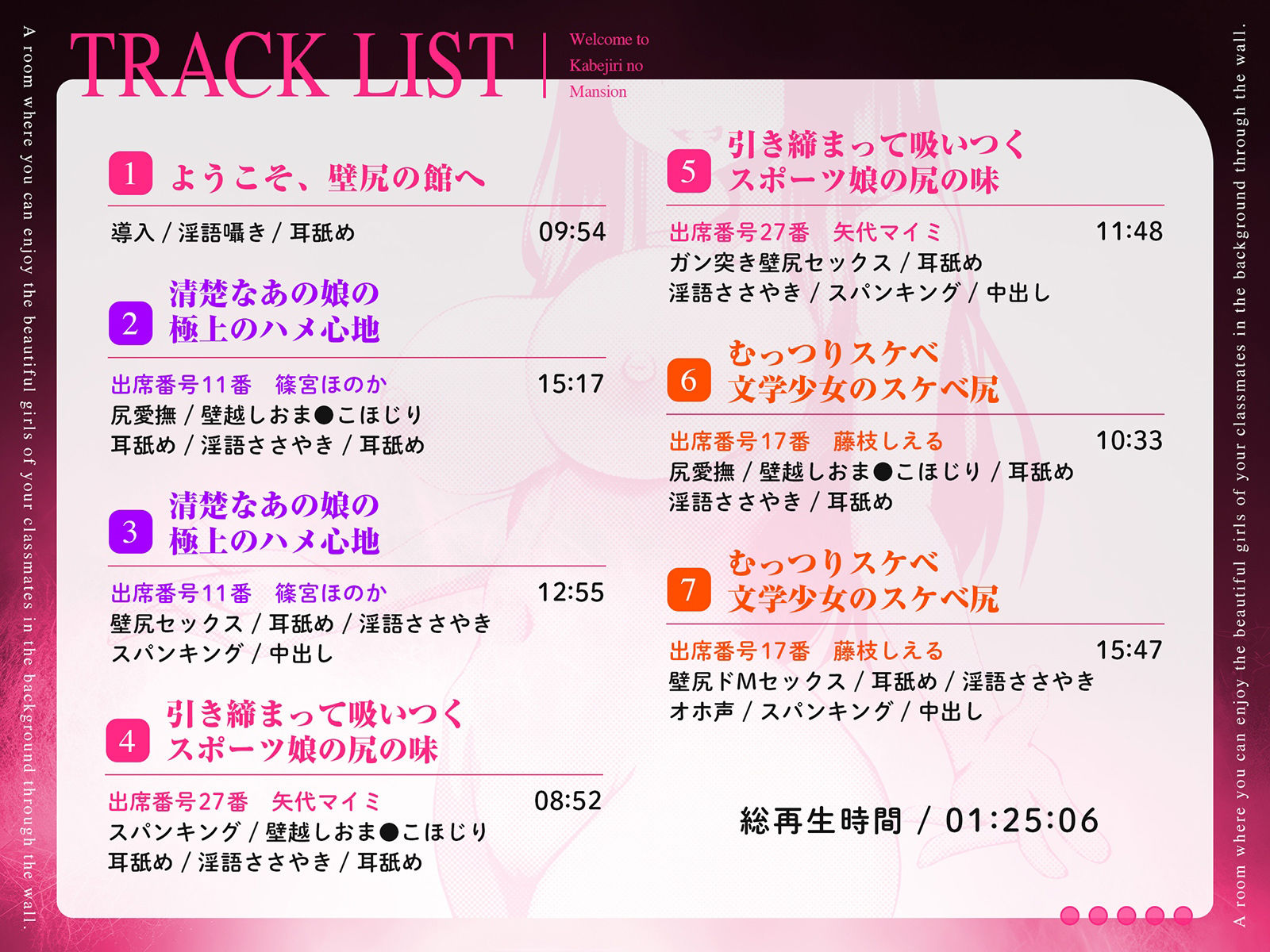 【壁尻】［背徳感MAX］壁尻の館へようこそ〜クラスメイトの美少女たちを壁越しにバックで堪能できる部屋〜【ヤリたい放題】