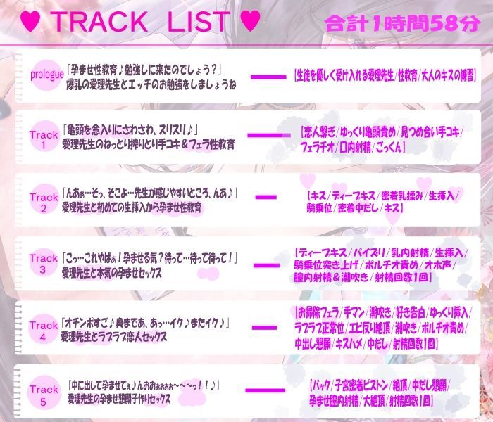孕ませ性教育〜保健室で低音ダウナーKカップ愛理先生の密着ラブラブ孕ませ授業〜